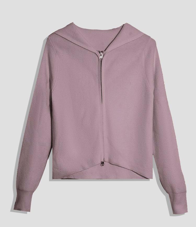Solid Color Hooded Cardigan