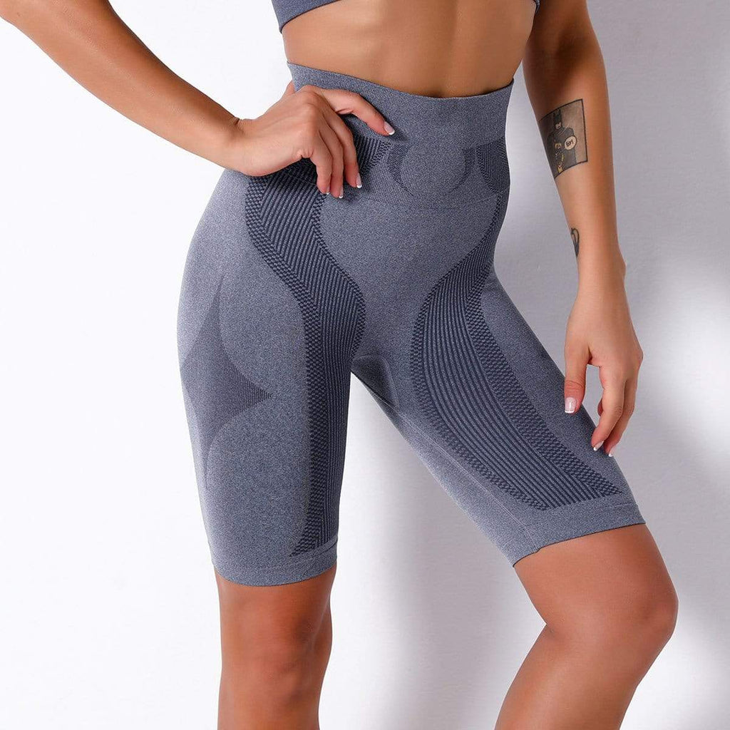 Knitting Stripe Professional Training Yoga Shorts