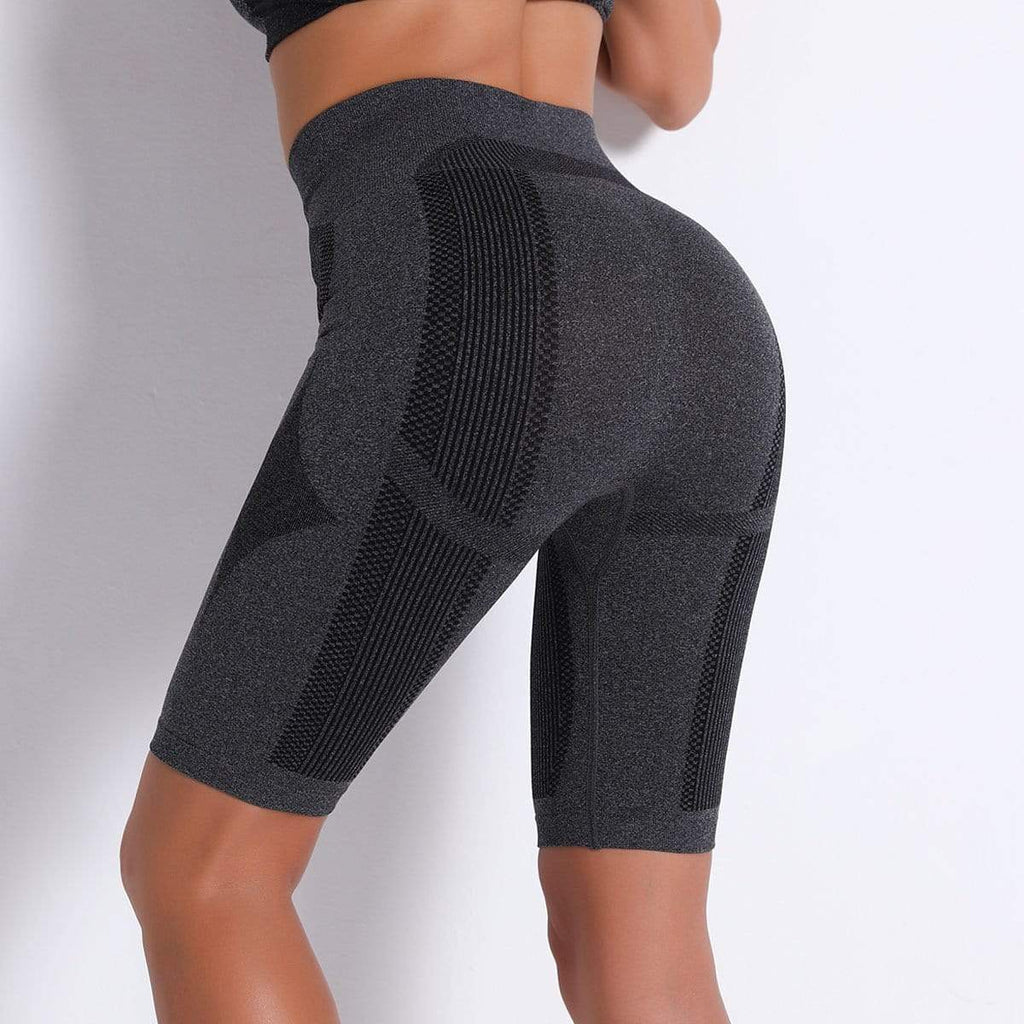 Knitting Stripe Professional Training Yoga Shorts