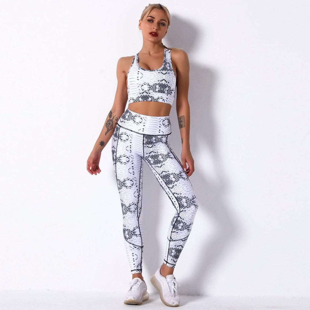 High Waist Speed Dry Print Sports Fitness Suit