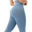 High Waist Hip Imitation Denim Elastic Peach Yoga Pants