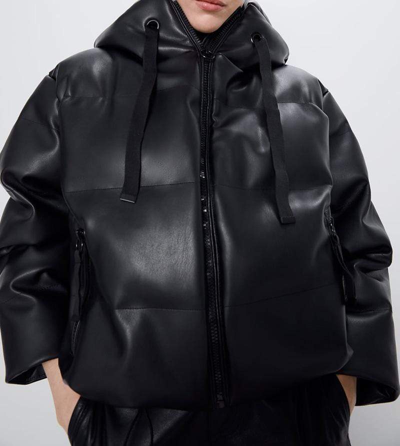 Heavy Leather Cotton Padded Jacket
