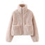 Double Pocket High Collar Lambskin Coat