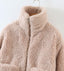Double Pocket High Collar Lambskin Coat