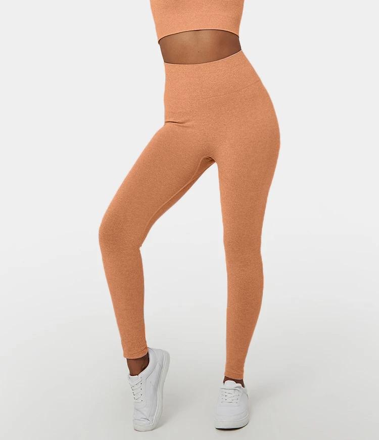 FLOW High Waisted Heathered Seamless Full Length Leggings