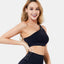 Oblique Shoulder Strap Hollowed Medium-Impact Sports Bra