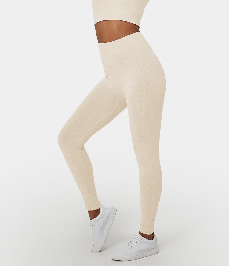 FLOW High Waisted Heathered Seamless Full Length Leggings