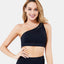 Oblique Shoulder Strap Hollowed Medium Impact Sports Bra