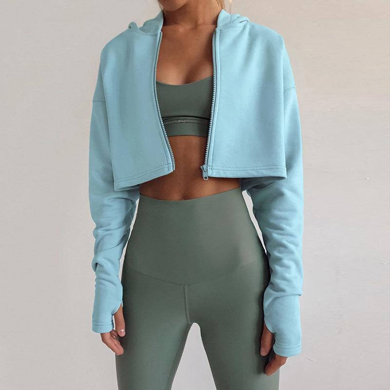 Casual Pure Colour Yoga Jacket