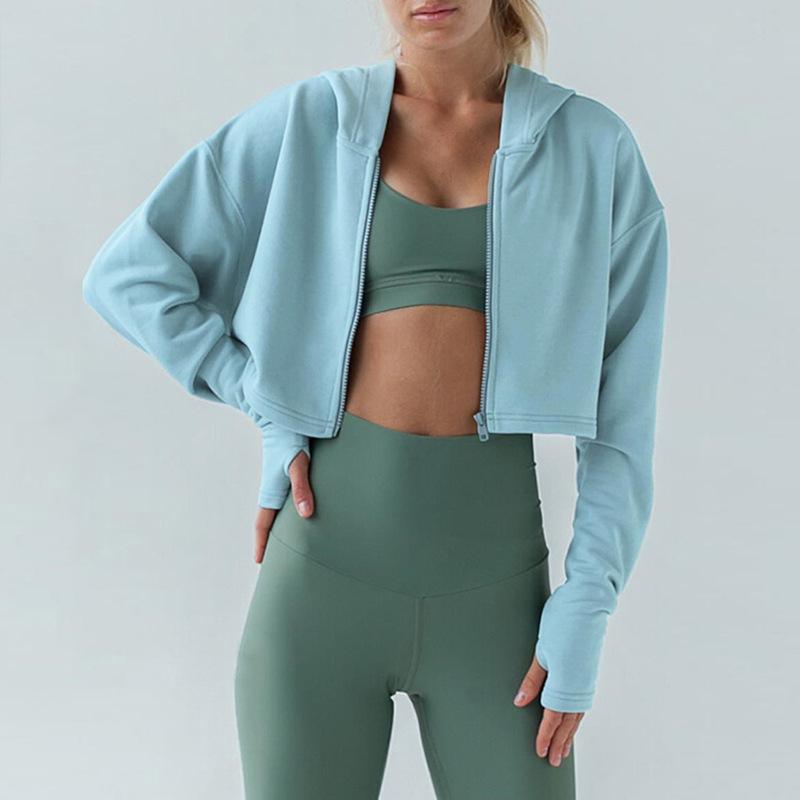 Casual Pure Colour Yoga Jacket