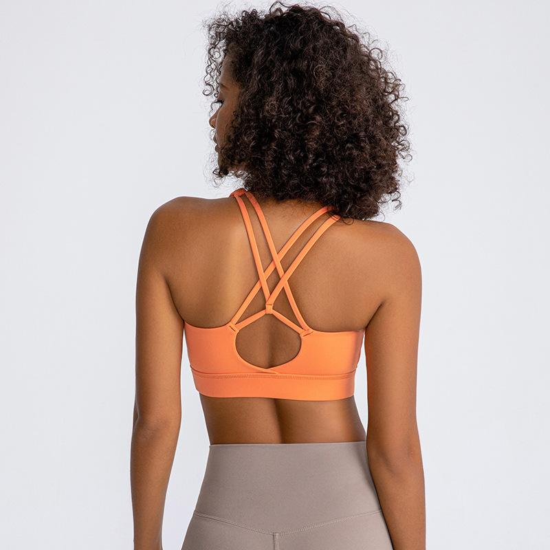 Nude Shockproof Solid Yoga Bra