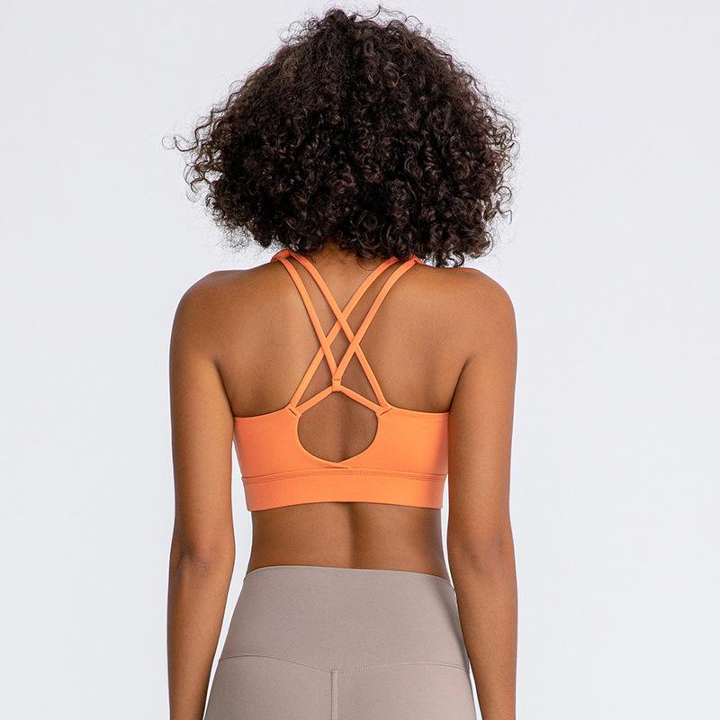 Nude Shockproof Solid Yoga Bra