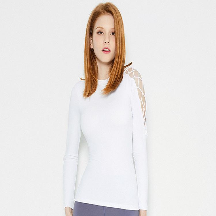 High elastic Sexy Solid color Yoga Long Sleeves