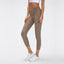High waisted Rib Hollowed Gauze Nude Yoga Pants