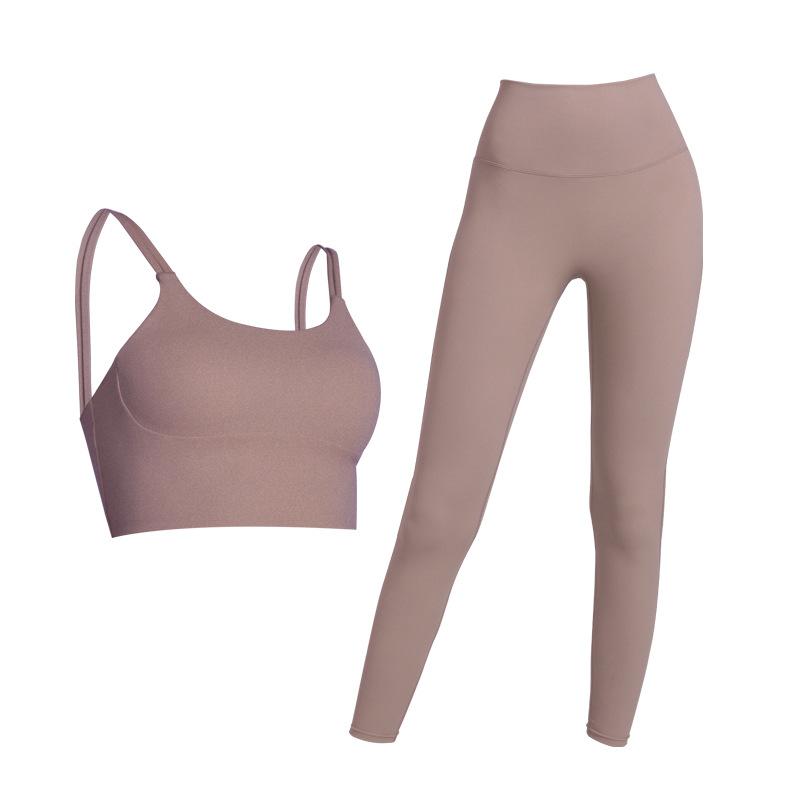 High Waist Tight Pure Color Yoga Suit