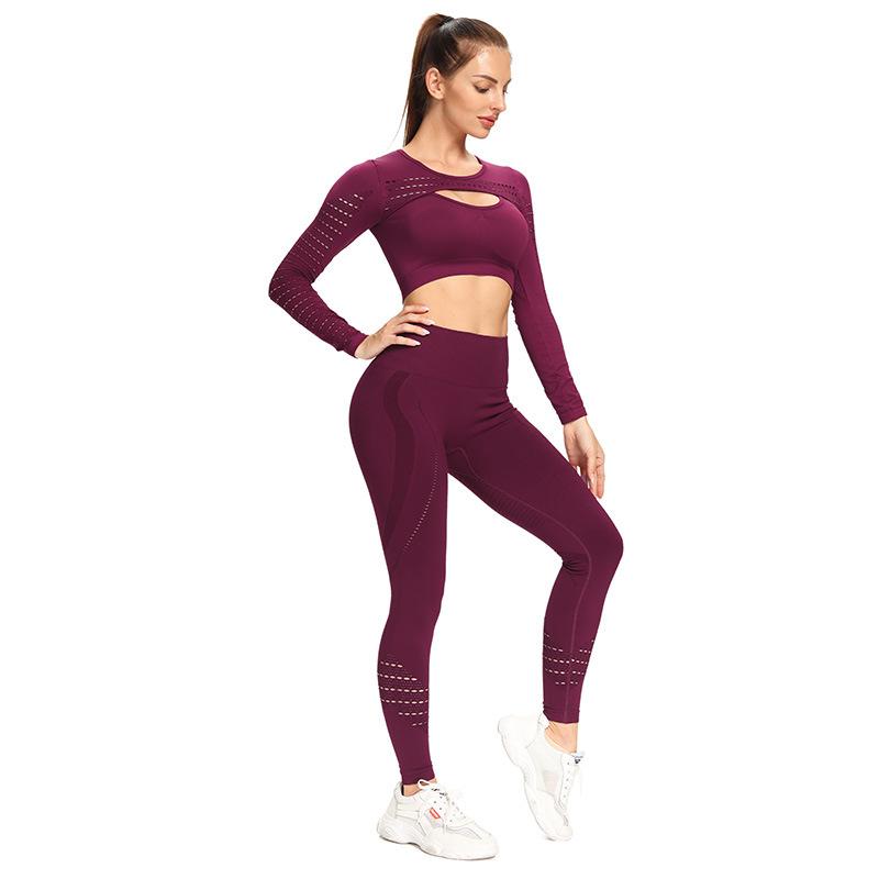 High Waist Tight Pure Color Yoga Suit
