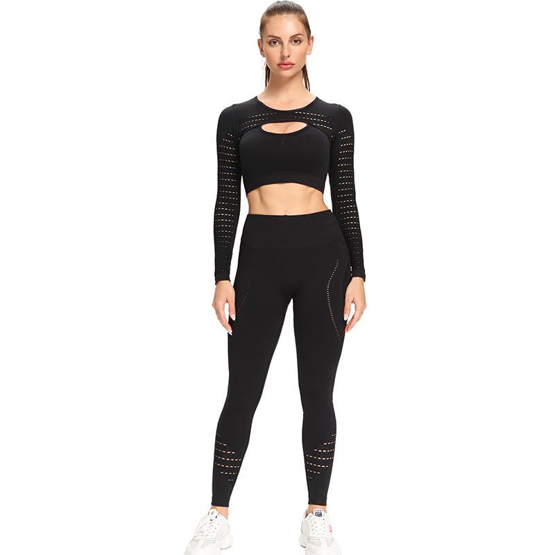 High Waist Tight Pure Color Yoga Suit