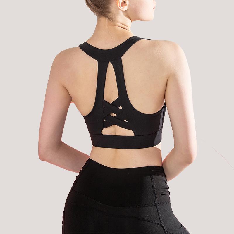 Shockproof Gathered Yoga Fitness Mesh Bra