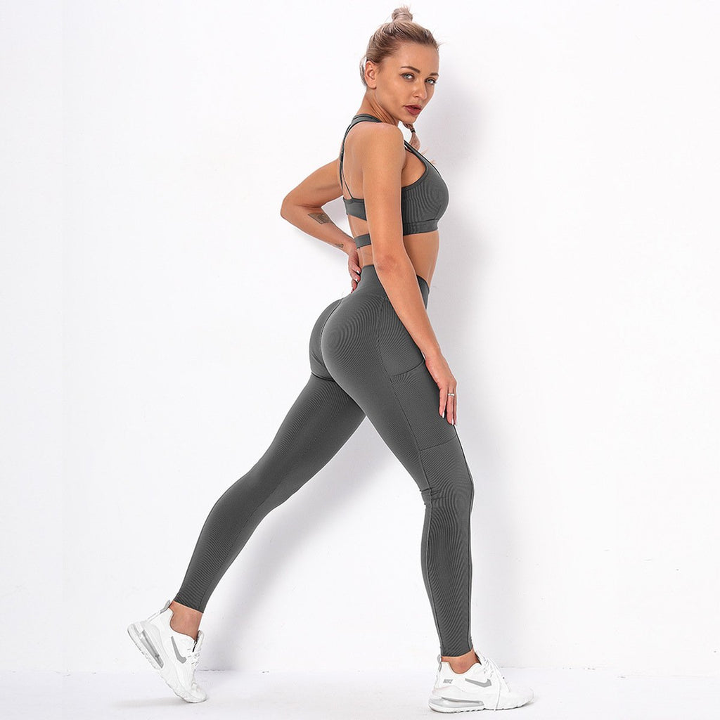 High Waist Tight Print Yoga Suit