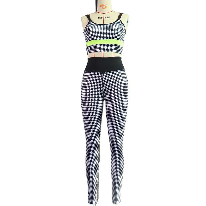 Sexy Yoga Contrast Color High Waist Suit