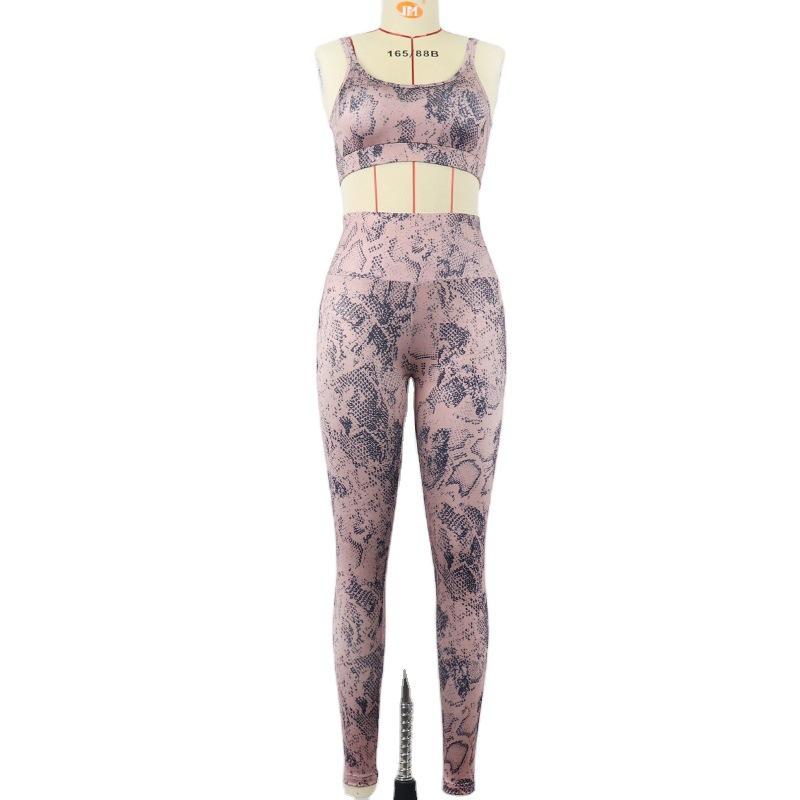 Sexy Yoga Printing High Waist Gym Suit