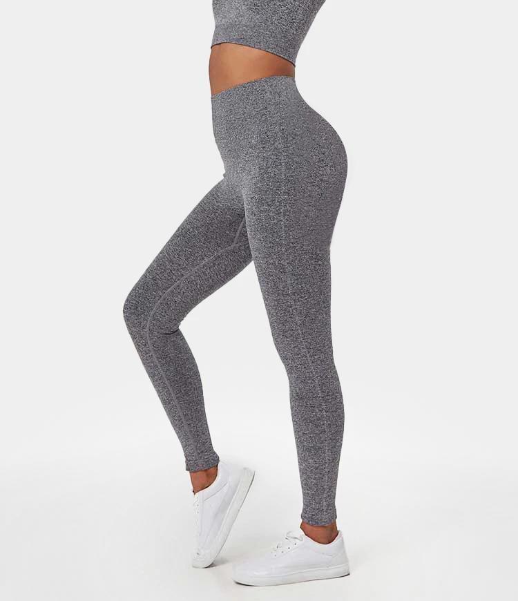 FLOW High Waisted Heathered Seamless Full Length Leggings
