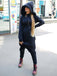 Solid Hooded Zipper Yoga Jumpsuits