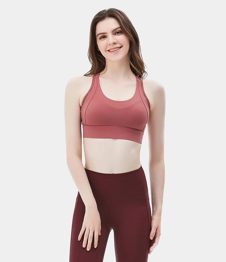 Bloom Neck Seamless Crisscross High Support Sports Bra