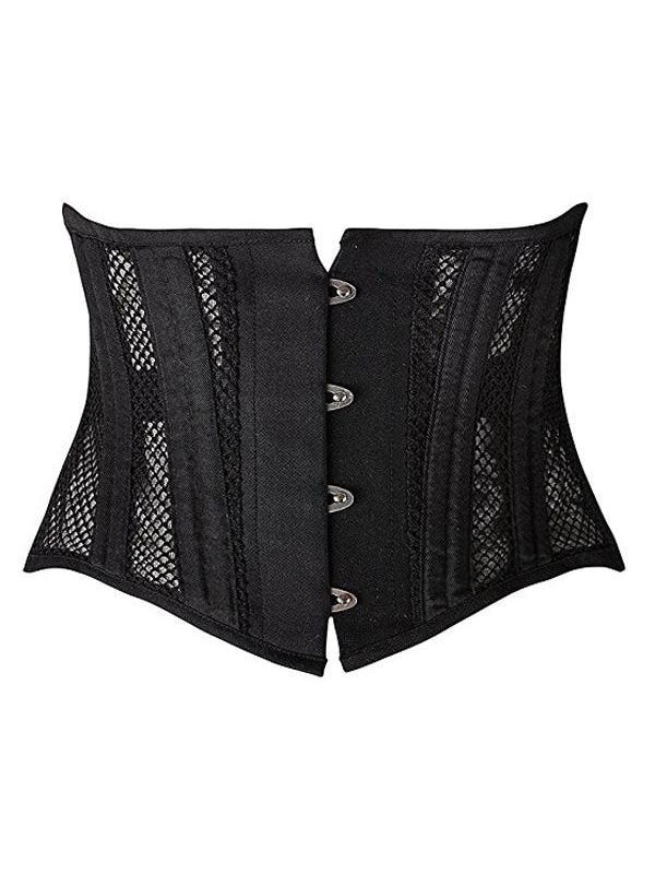 Steel Boned Waist Training Cincher Breathable Mesh Corset Short Torso Shapewear