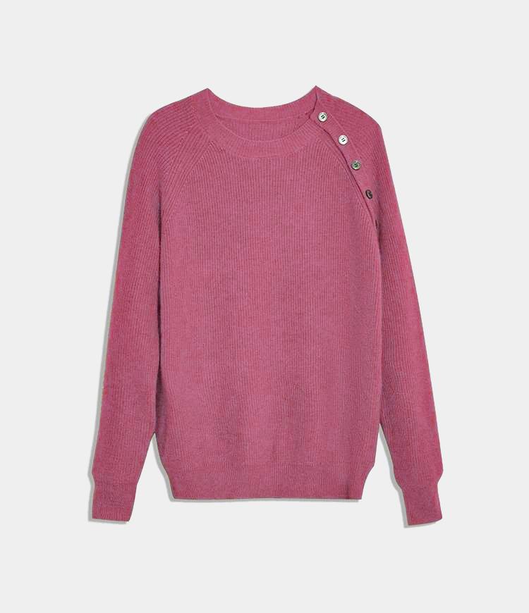 Solid Color Round Neck Sweater