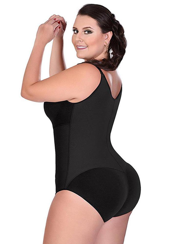 Women Slimming Zipper Adjustable Straps Bodysuit