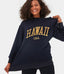 Location Print Fleece Lined Pullover Sweatshirt