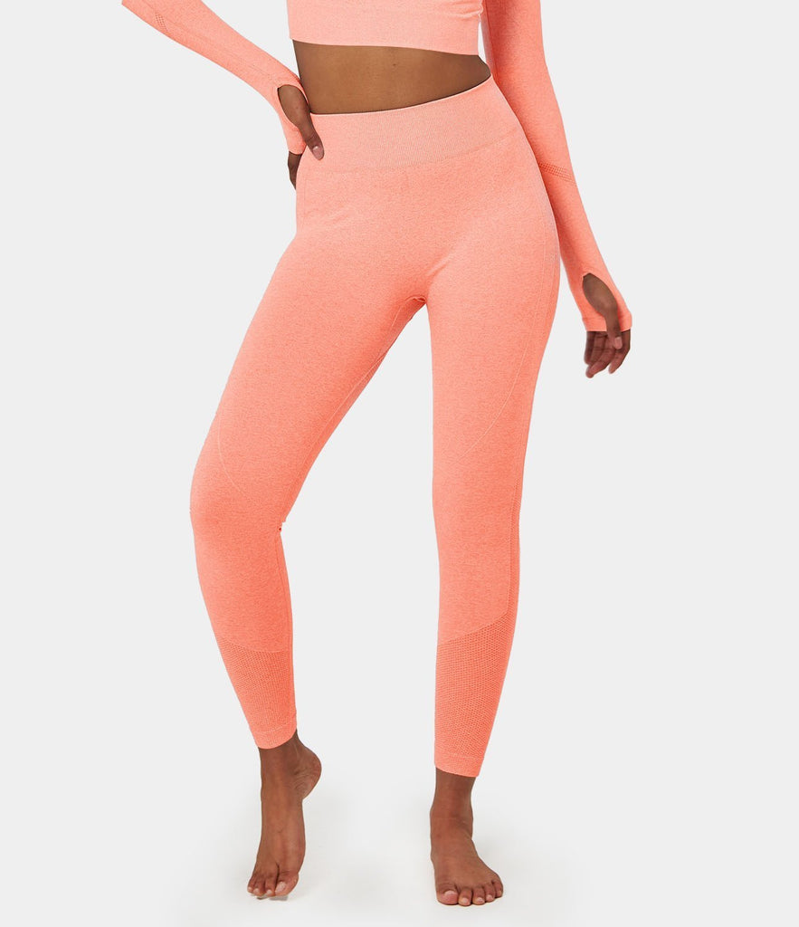 FLOW High Waisted Smile Design Seamless Full Length Leggings