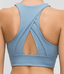 Bloom High Neck Longline Mesh Patchwork Racerback Medium Support Sports Bra