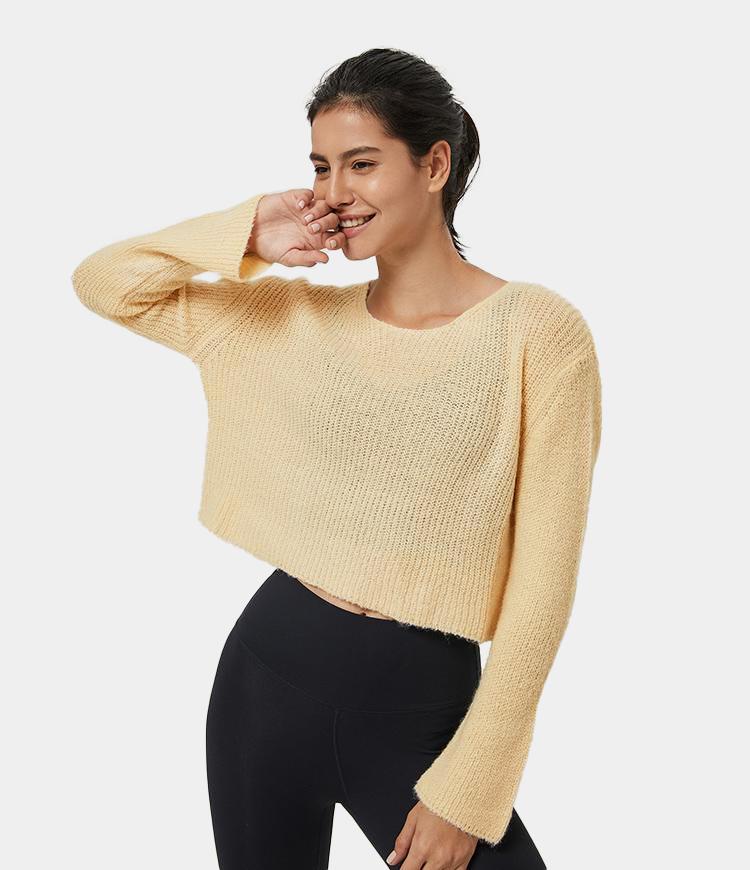 Round Neck Cropped Sweater