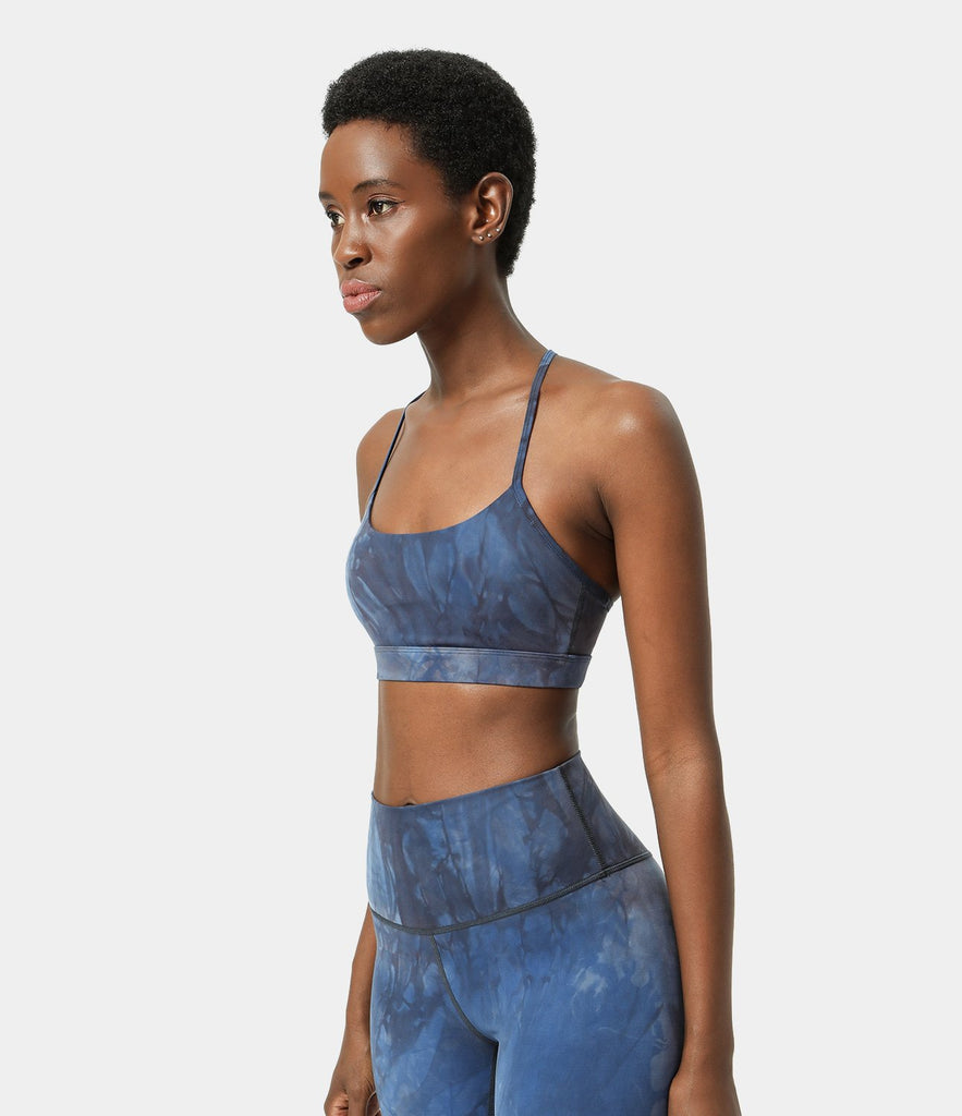 Neck Tie Dye Back Low Support Sports Bra