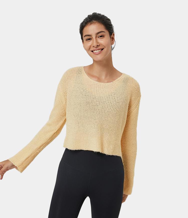 Round Neck Cropped Sweater