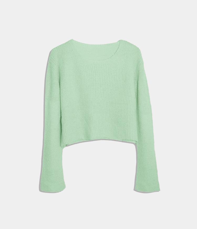 Round Neck Cropped Sweater