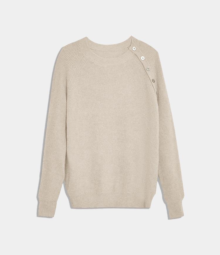 Solid Color Round Neck Sweater
