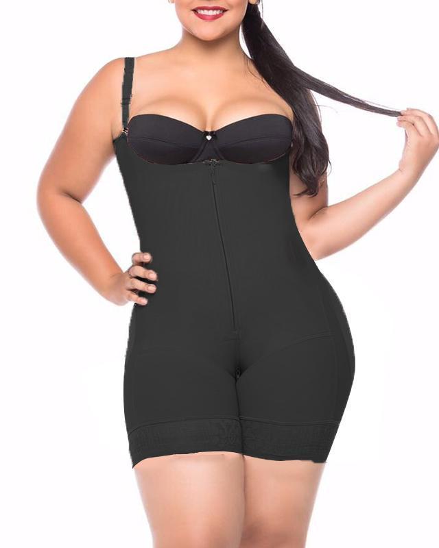 Women Bust Bodysuit Body Shaper Zipper