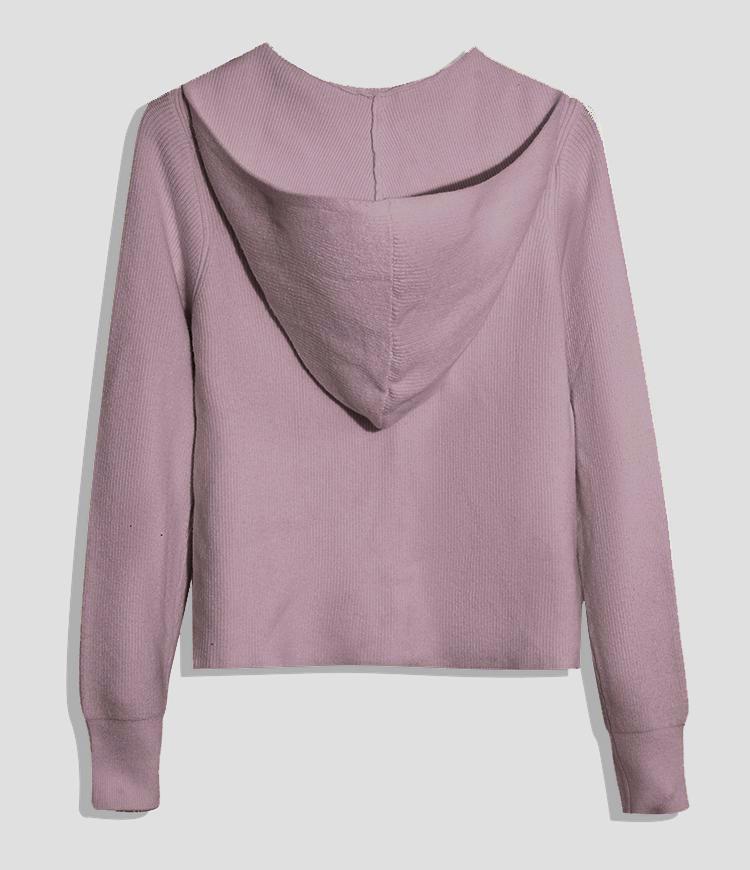 Solid Color Hooded Cardigan
