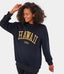 Location Print Fleece Lined Pullover Sweatshirt