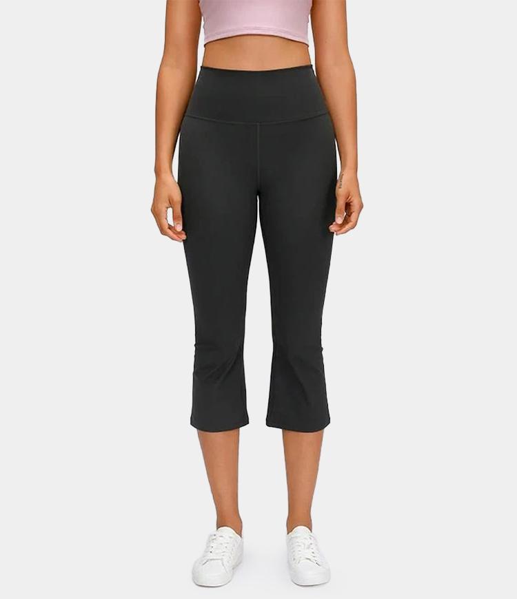 Bloom High Waisted Flared Split Hem Mid Calf Pants
