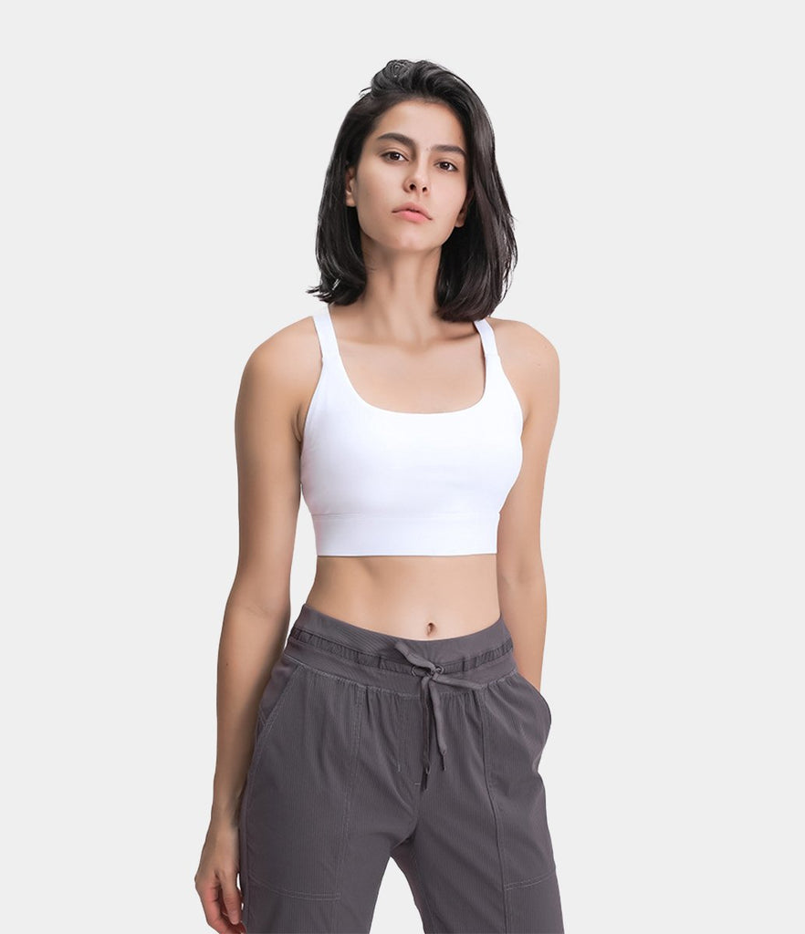 Bloom Longline Camo Crisscross Medium Support Sports Bra