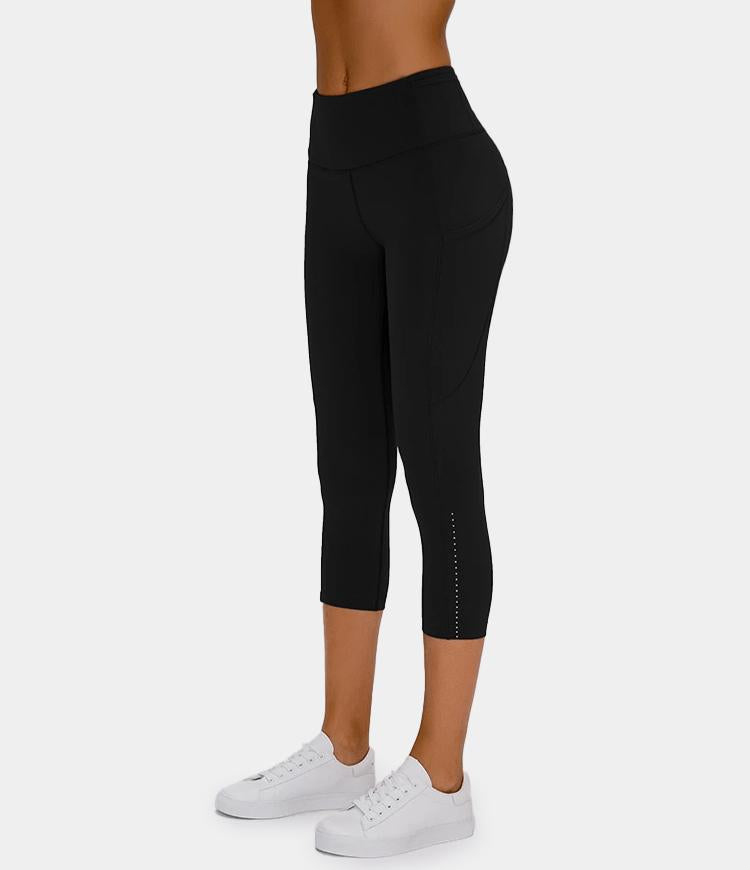 Bloom High Waisted Camo Side Pocket Capri Leggings