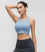Bloom High Neck Longline Mesh Patchwork Racerback Medium Support Sports Bra