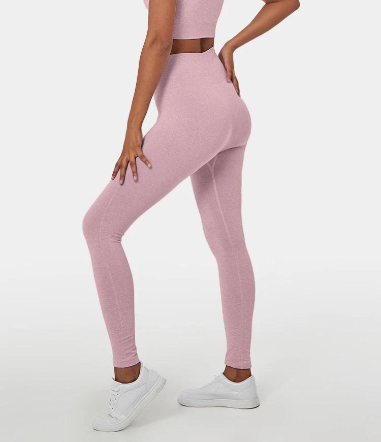 FLOW High Waisted Heathered Seamless Full Length Leggings