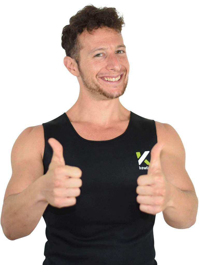 Men Black Sauna Crew Neck Vest