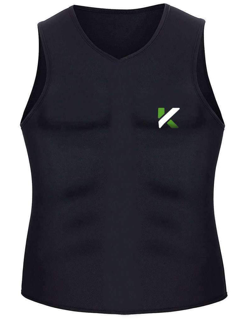 Men Black Sauna Crew Neck Vest
