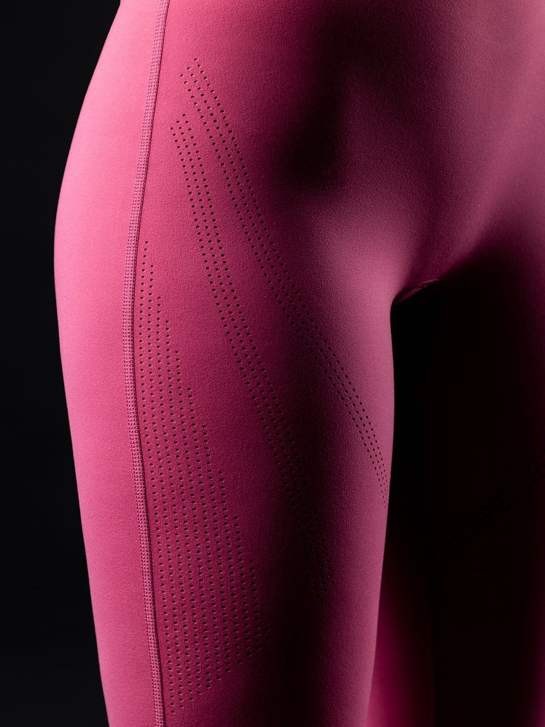 Surface Path Laser Cut Legging Rose Wine